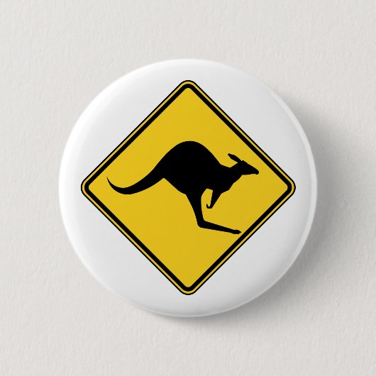 waarschuwend gevaar voor kangaroo op australië dag ronde button 5,7 cm (Voorkant)