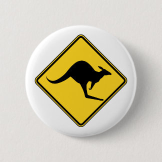 waarschuwend gevaar voor kangaroo op australië dag ronde button 5,7 cm