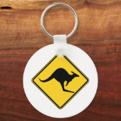 waarschuwend gevaar voor kangaroo op australië dag sleutelhanger (Voorkant)