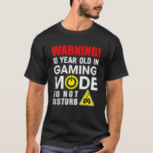Waarschuwing 10 jaar oud in gaming mode jongens me t-shirt