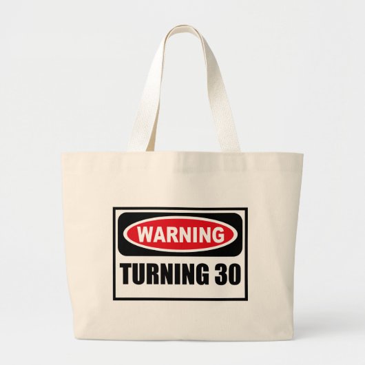 WAARSCHUWING 30-Bag Grote Tote Bag (Voorkant)