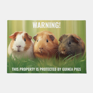 Waarschuwing! 3 cavia's op gras deurmat