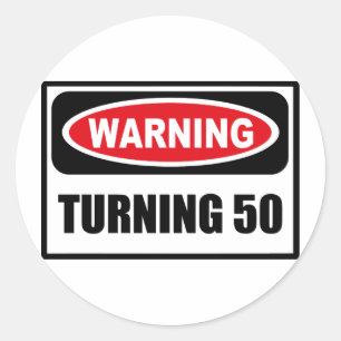 WAARSCHUWING 50-sticker Ronde Sticker
