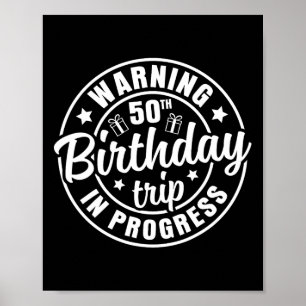 Waarschuwing 50e verjaardagstrip in uitvoering Fun Poster