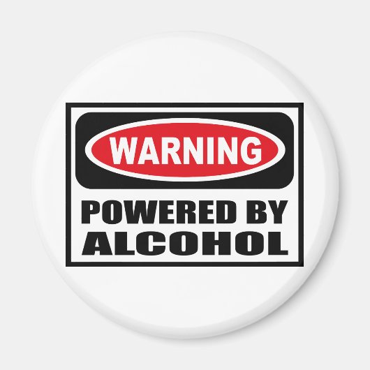 Waarschuwing AANGEDREVEN DOOR ALCOHOLMAGNEET Magneet (Voorkant)