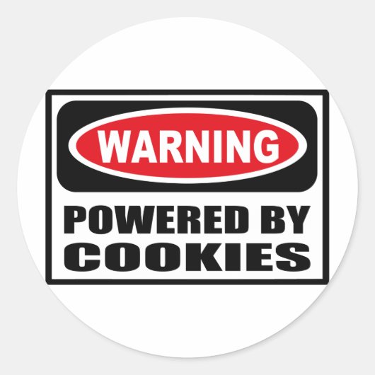 Waarschuwing AANGEDREVEN DOOR COOKIES Sticker (Voorkant)