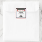 Waarschuwing Aangepaste Sticker (Tas)