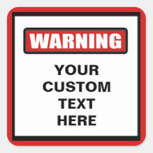 Waarschuwing Aangepaste Sticker