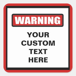 Waarschuwing Aangepaste Sticker