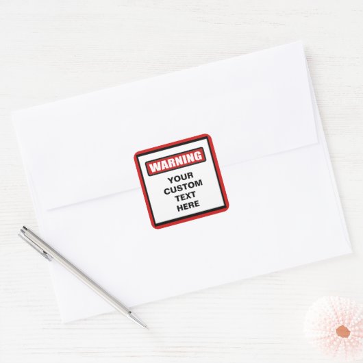 Waarschuwing Aangepaste Sticker (Envelop)