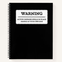 Waarschuwing: actieve verdedigingsspreuken notitieboek