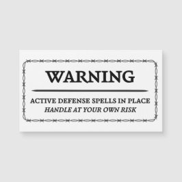 Waarschuwing: actieve verdedigingsspreuken Sticker