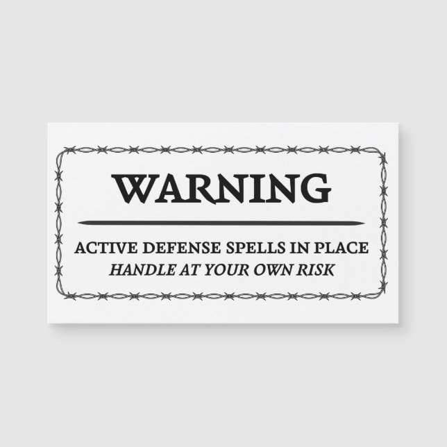 Waarschuwing: actieve verdedigingsspreuken Sticker (Voorkant)