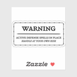 Waarschuwing: actieve verdedigingsspreuken Sticker