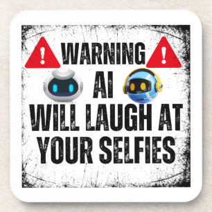Waarschuwing: AI zal lachen om je Selfies.w Bier Onderzetter