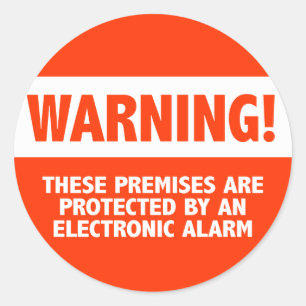 Waarschuwing alarmsignaal Elektronische beveiligin Ronde Sticker