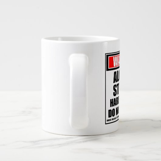 Waarschuwing algebra-student hard op het werk grote koffiekop (Achterkant)