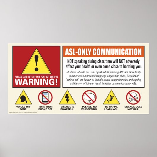 Waarschuwing! Alleen ASL. Stemmen van poster. Poster (Voorkant)