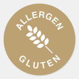 Waarschuwing allergie voor gluten ronde sticker