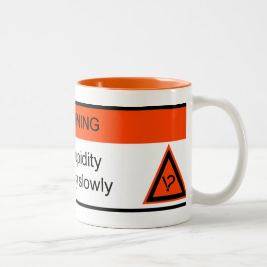 WAARSCHUWING: allergie voor stompzinnigheid Tweekleurige Koffiemok (Rechts)