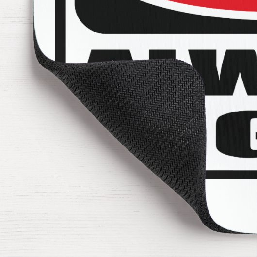 Waarschuwing ALTIJD RECHTS Mousepad Muismat (Hoek)