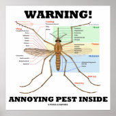Waarschuwing! Annoying Pest Inside (muggenanatomie Poster (Voorkant)