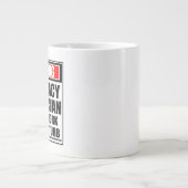 Waarschuwing apotheker hard op het werk grote koffiekop (Voorkant)