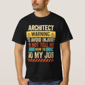 Waarschuwing architect t-shirt (Voorkant)