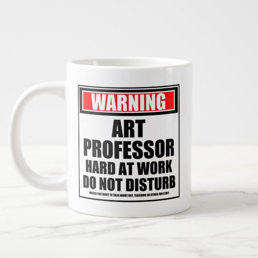 Waarschuwing art professor hard op het werk stoort grote koffiekop (Links)