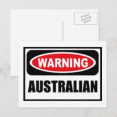 Waarschuwing AUSTRALIË Briefkaart (Voorkant / Achterkant)