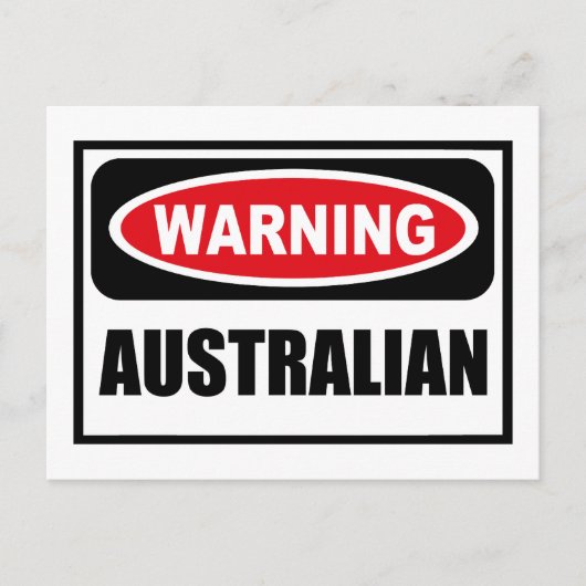 Waarschuwing AUSTRALIË Briefkaart (Voorkant)