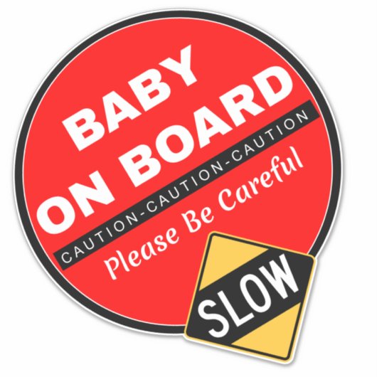 Waarschuwing Baby aan boord (opgelet) Sticker (Voorkant)