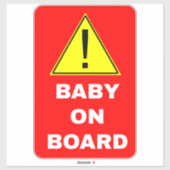 Waarschuwing Baby aan boord van de auto Sticker (Vel)
