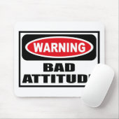 Waarschuwing BAD ATTITUDE Mousepad Muismat (Met muis)