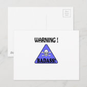 Waarschuwing! Badass Briefkaart (Voorkant / Achterkant)