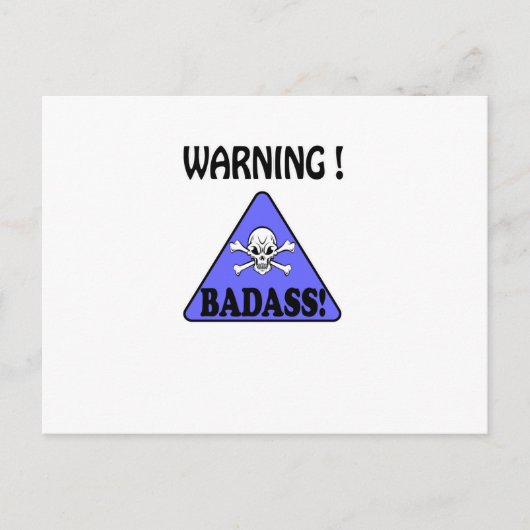Waarschuwing! Badass Briefkaart (Voorkant)