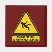 Waarschuwing: Bananenschil Magneet (Voorkant)