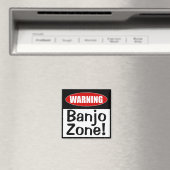 Waarschuwing Banjo Zone! Funny Musical Joke Magneet (Insitu (Vaatwasser))
