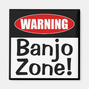 Waarschuwing Banjo Zone! Funny Musical Joke Magneet