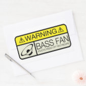 Waarschuwing Bass Fan! Rechthoekige Sticker (Envelop)