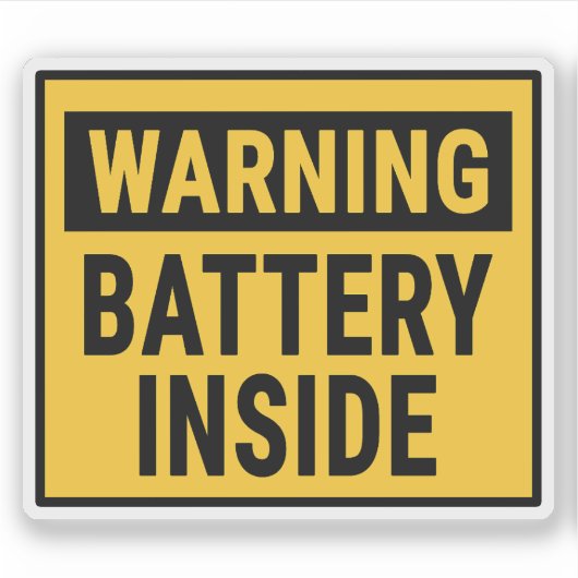 Waarschuwing Batterij Binnen Sticker (Voorkant)