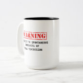 Waarschuwing Beatboxer Coffee-Mok Tweekleurige Koffiemok (Voorkant links)