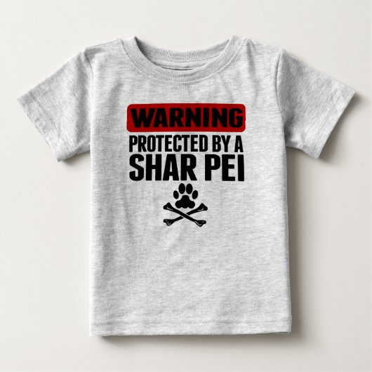 Waarschuwing beschermd door een Shar Pei (Voorkant)