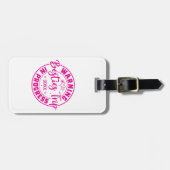 Waarschuwing Besties Trip in Progress Magenta op w Bagagelabel (Voorkant horizontaal)