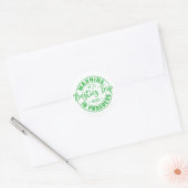 Waarschuwing Besties Trip in uitvoering Groen op w Ronde Sticker (Envelop)