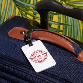 Waarschuwing Besties Trip in uitvoering Rood op wi Bagagelabel