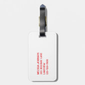 Waarschuwing Besties Trip in uitvoering Rood op wi Bagagelabel (Achterkant verticaal)