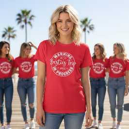 Waarschuwing Besties Trip in uitvoering Wit op Roo T-shirt