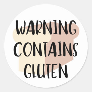 Waarschuwing Bevat glutenallergie voor coeliakie Ronde Sticker