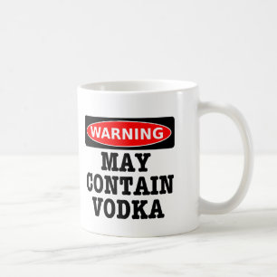 Waarschuwing bevat mogelijk wodka koffiemok